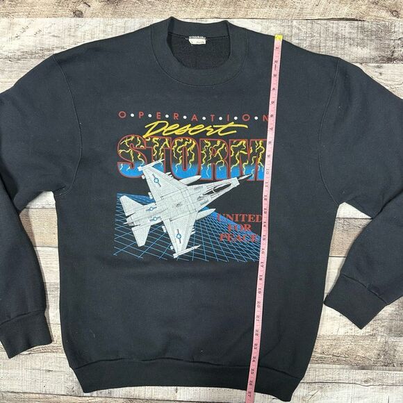 Vintage 90s Operation Desert Storm United For Peace Space Eagle Sweatshirt Large - Picture 4 of 6